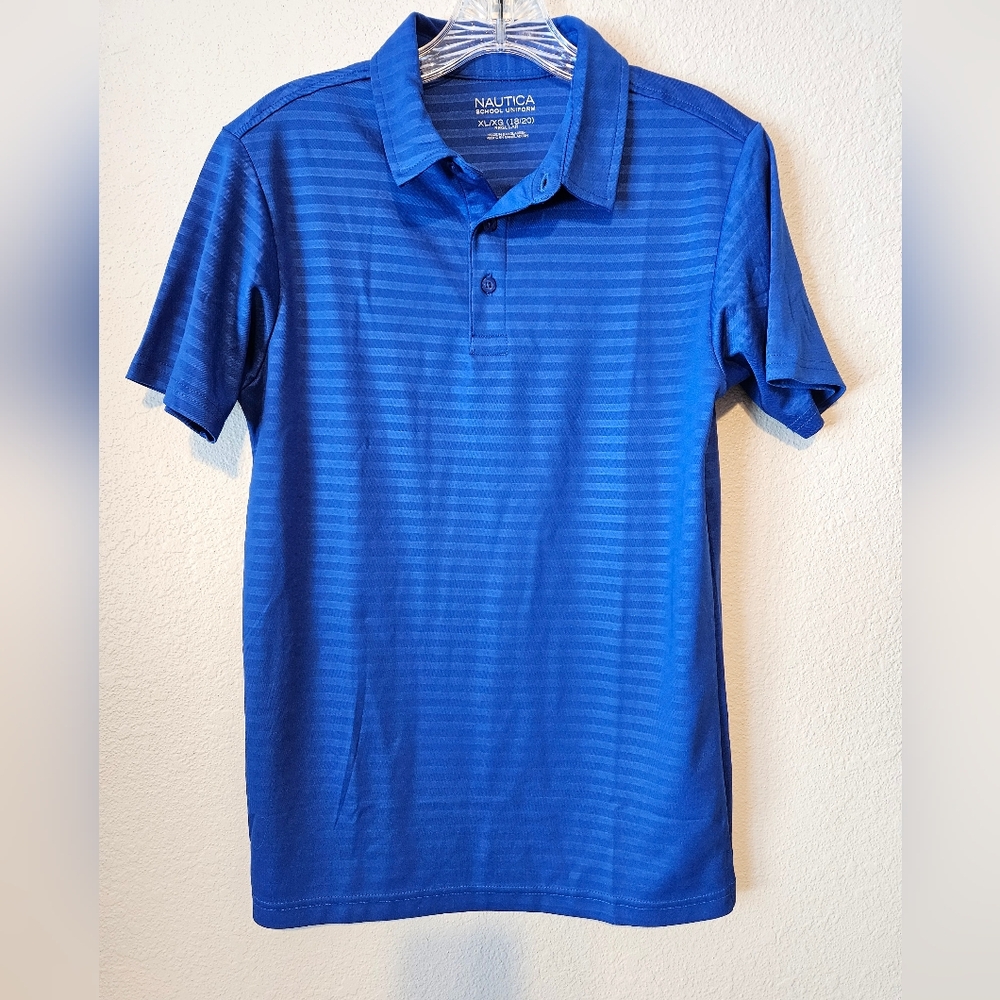 Boy Nautica Blue School Uniform Shirt XL